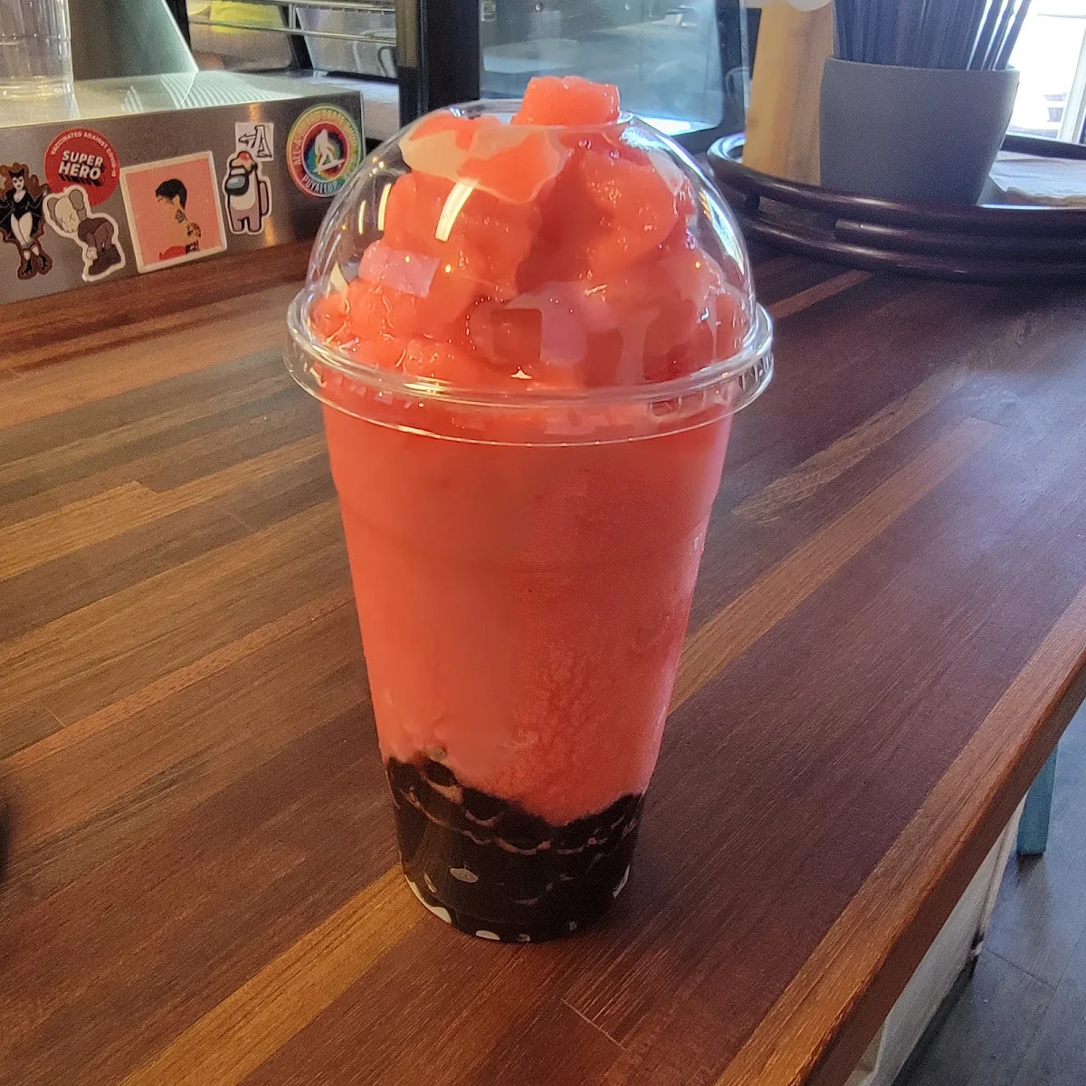 Strawberry Slush with Boba