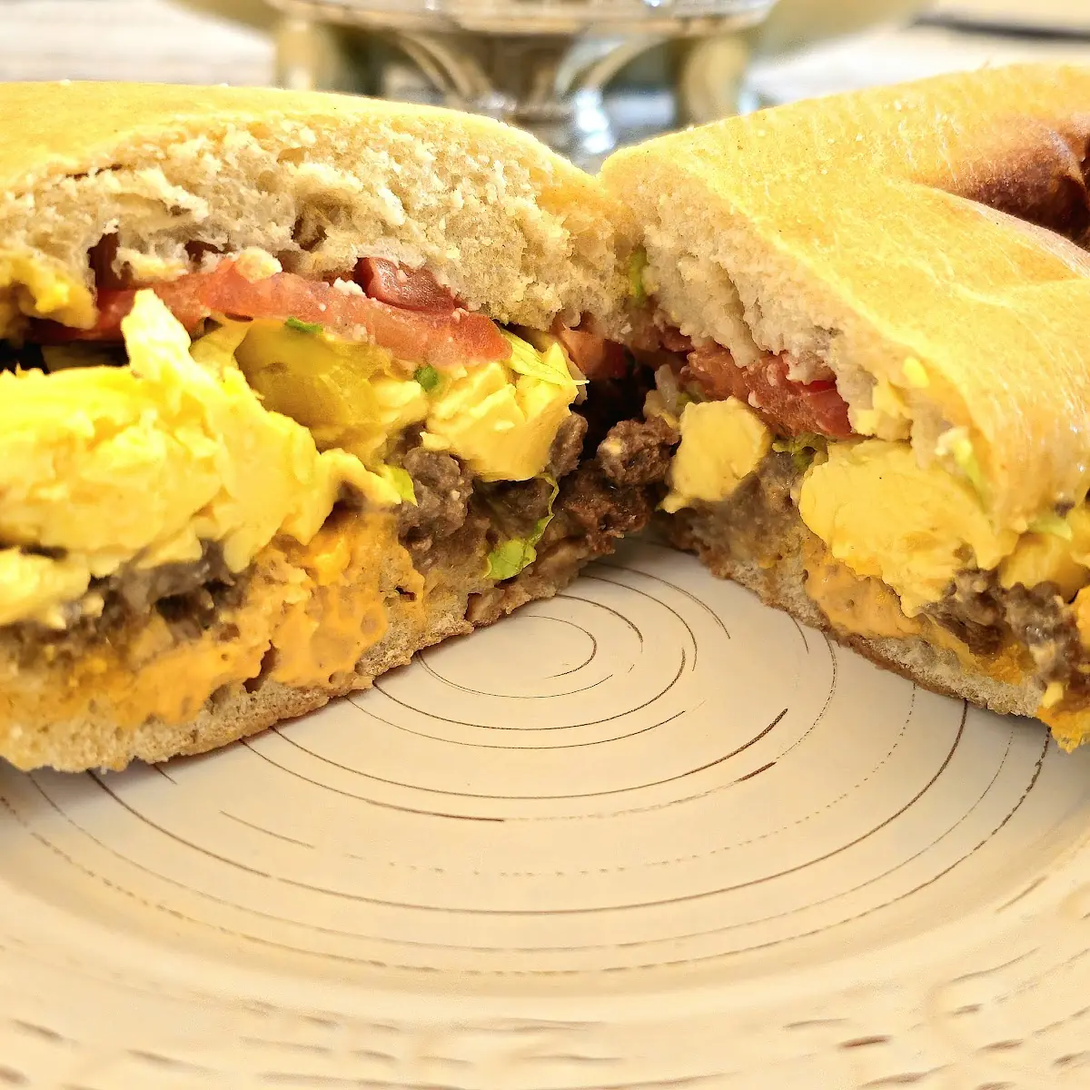 Ciabatta Scrambled Eggs and Steak