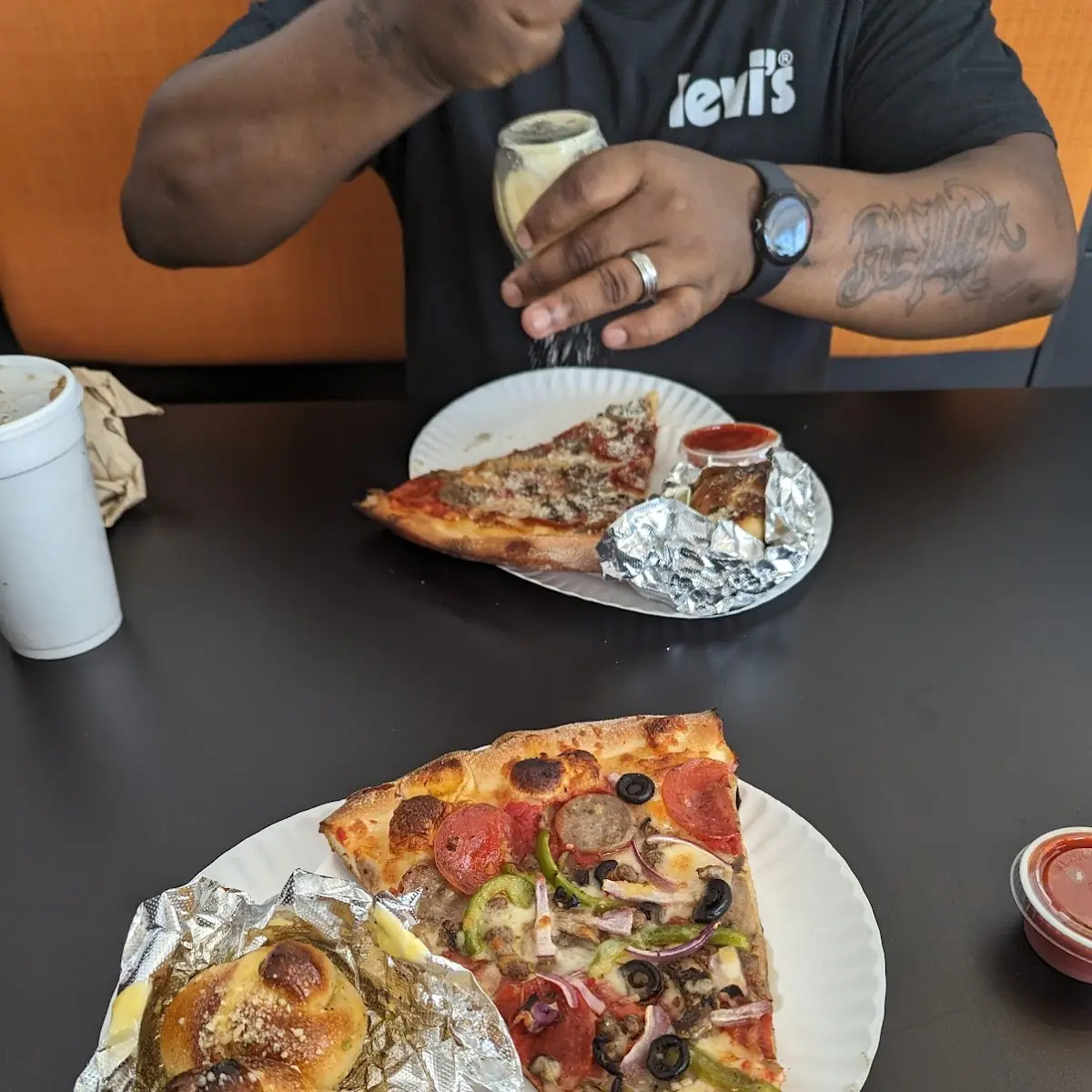 Supreme Pizza Slice with Knots