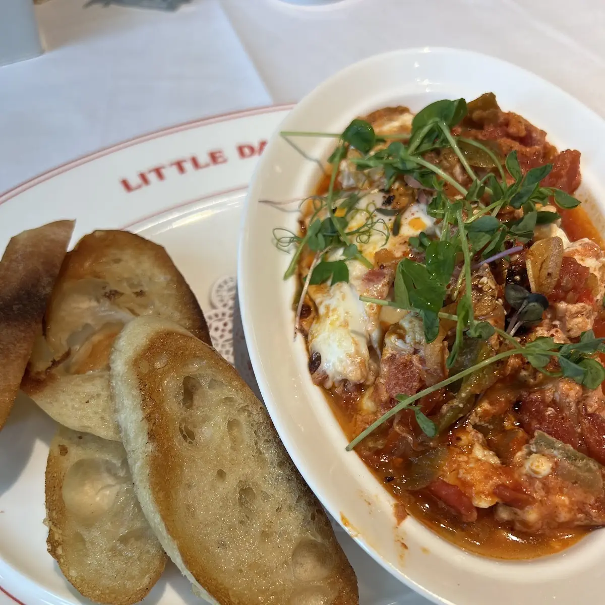 Baked Eggs and Bread Sticks