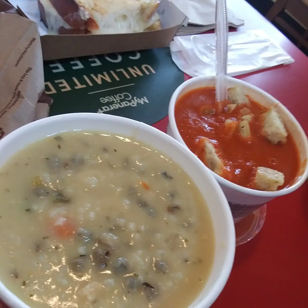 Wild Rice Soup and Tomato Basil Soup