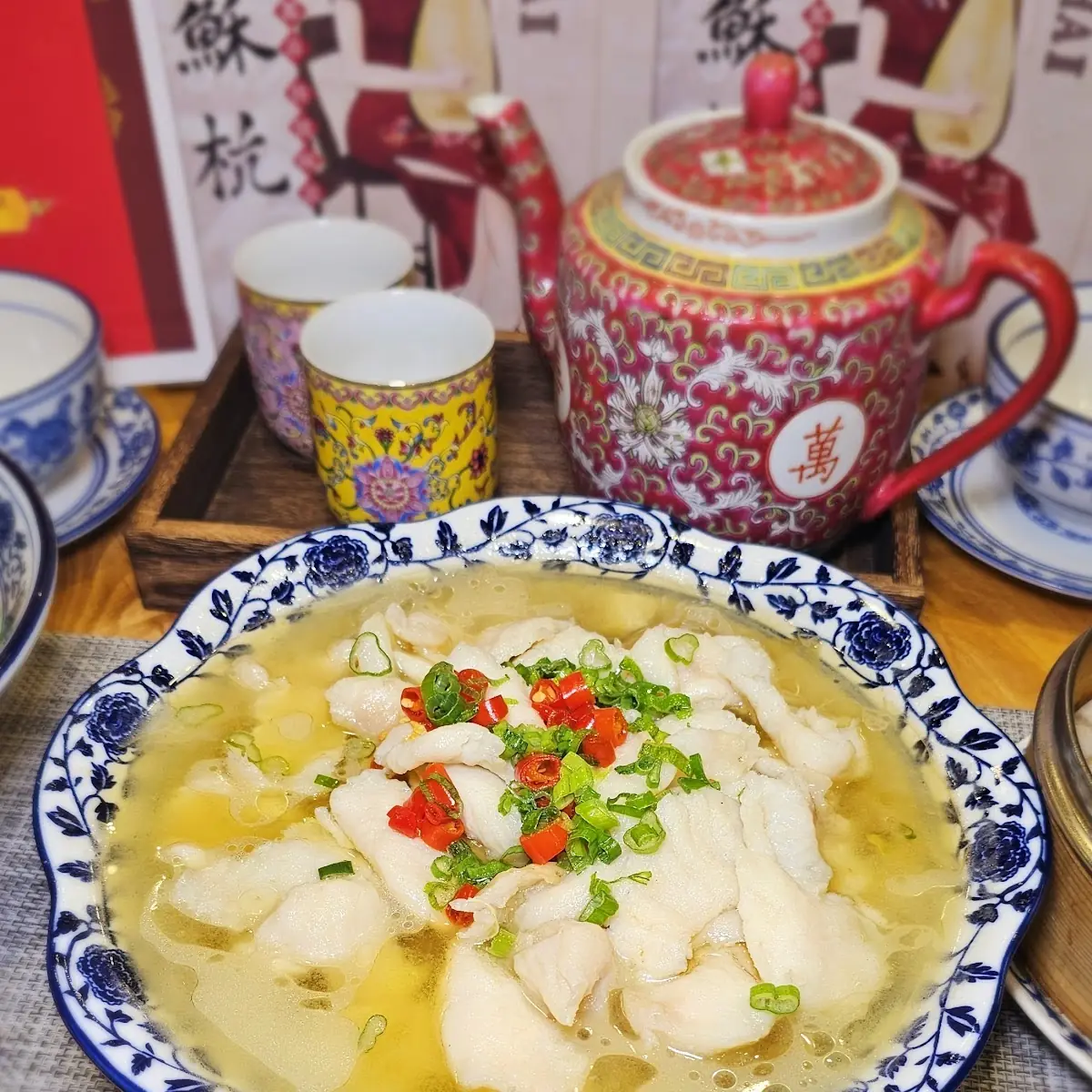 Boiled Fish with Pickled Cabbage & Chili