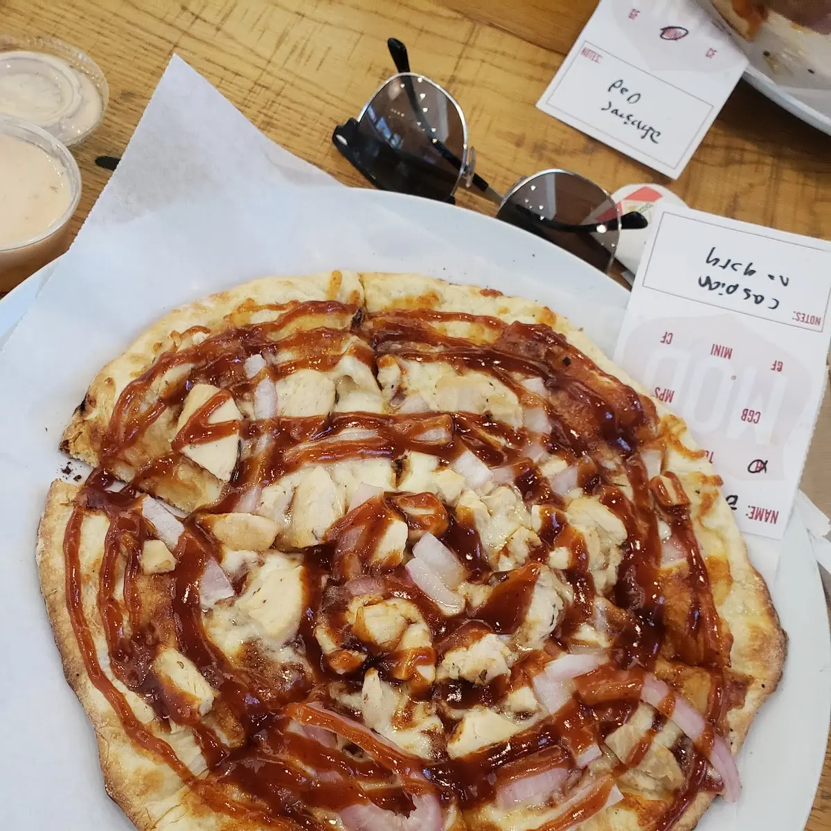 Caspian Pizza Drizzle of BBQ Sauce