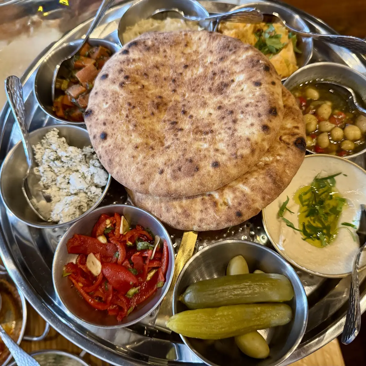 Pita Bread with Assorted Dips