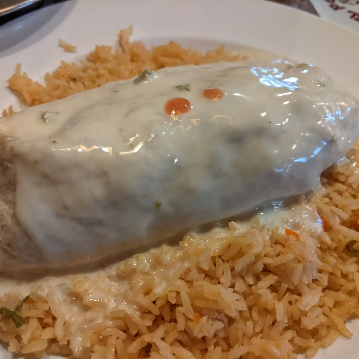 One Enchilada One Burrito Rice & Beans