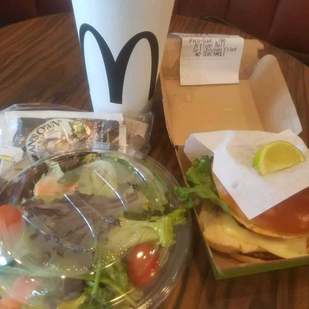 Chicken Sandwich and Side Salad