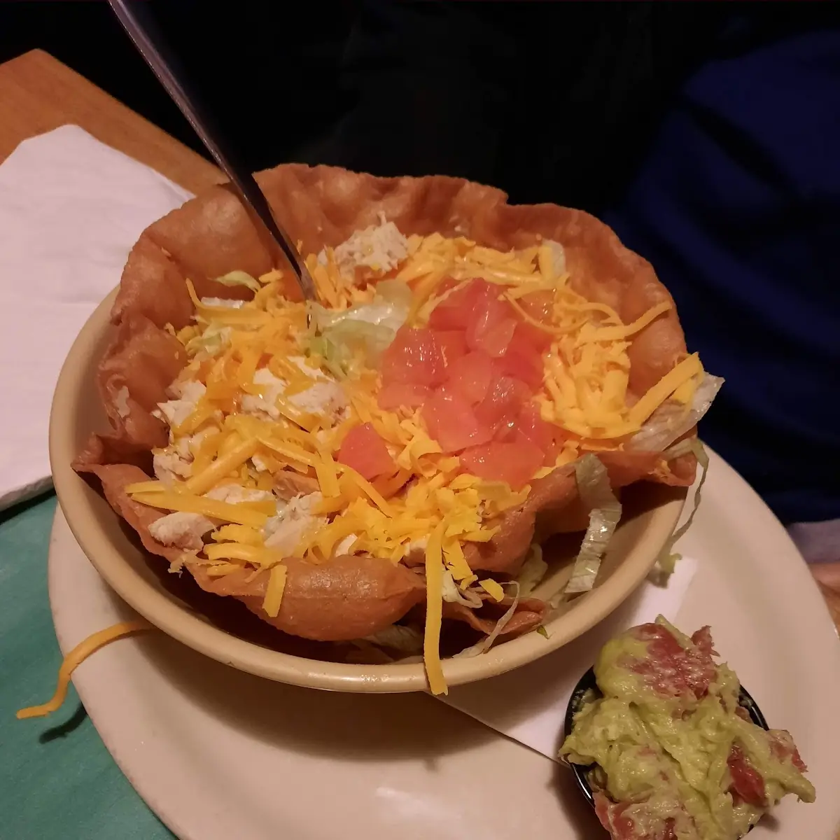Chicken Taco Salad with Guacamole