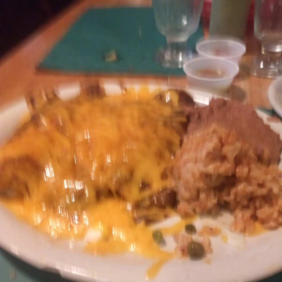 Churrizo and Bean Enchilada Plate