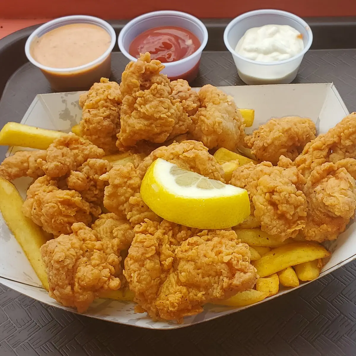 Fried Gator Tail Bites & Waffle Fries