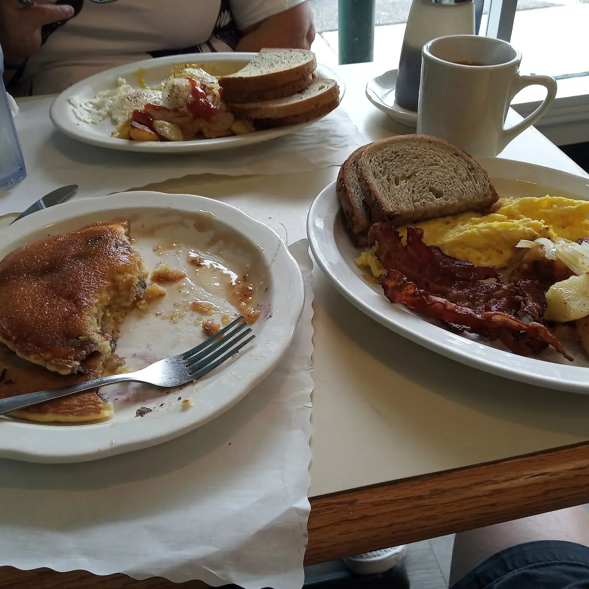 Pancakes and Eggs and Toast
