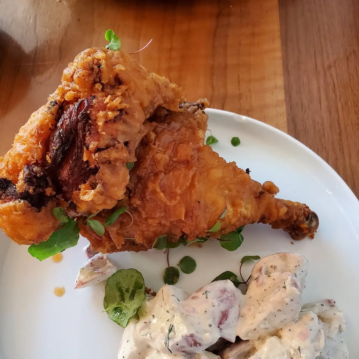 Fried Sugar Toads with Black Garlic Mayo and Herb Salad