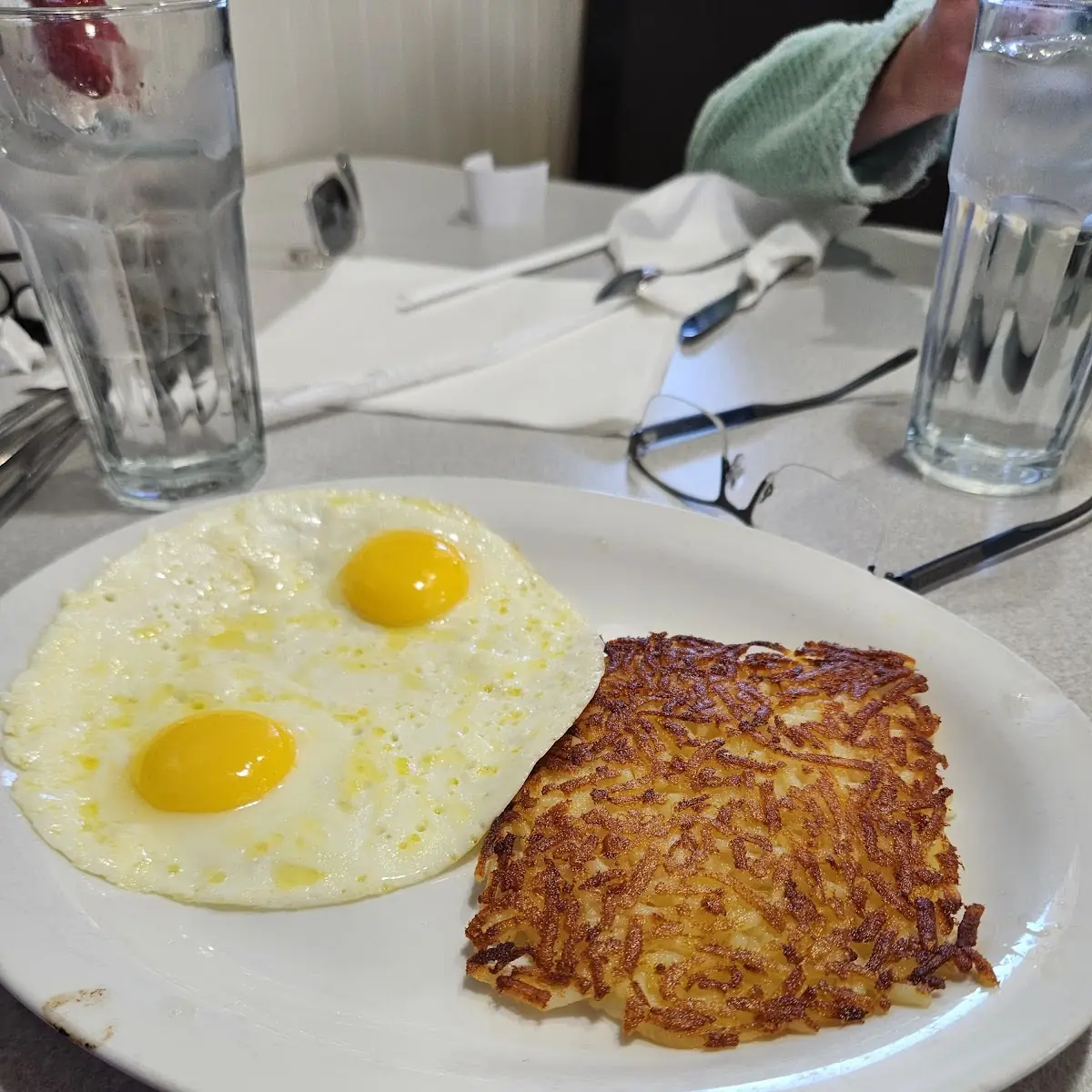 Sunny Side Up Eggs and Hash Browns