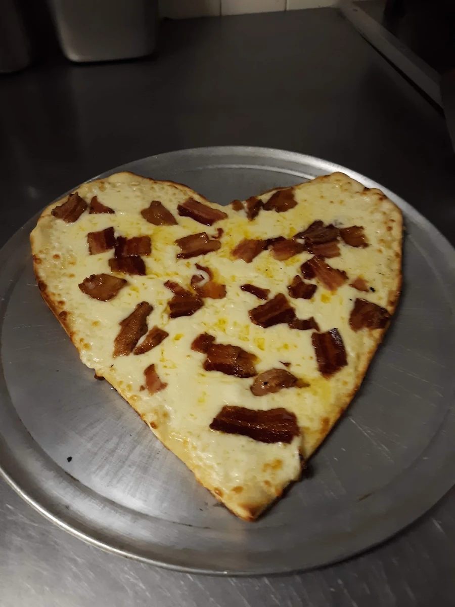 Heart Shaped Bacon Pizza