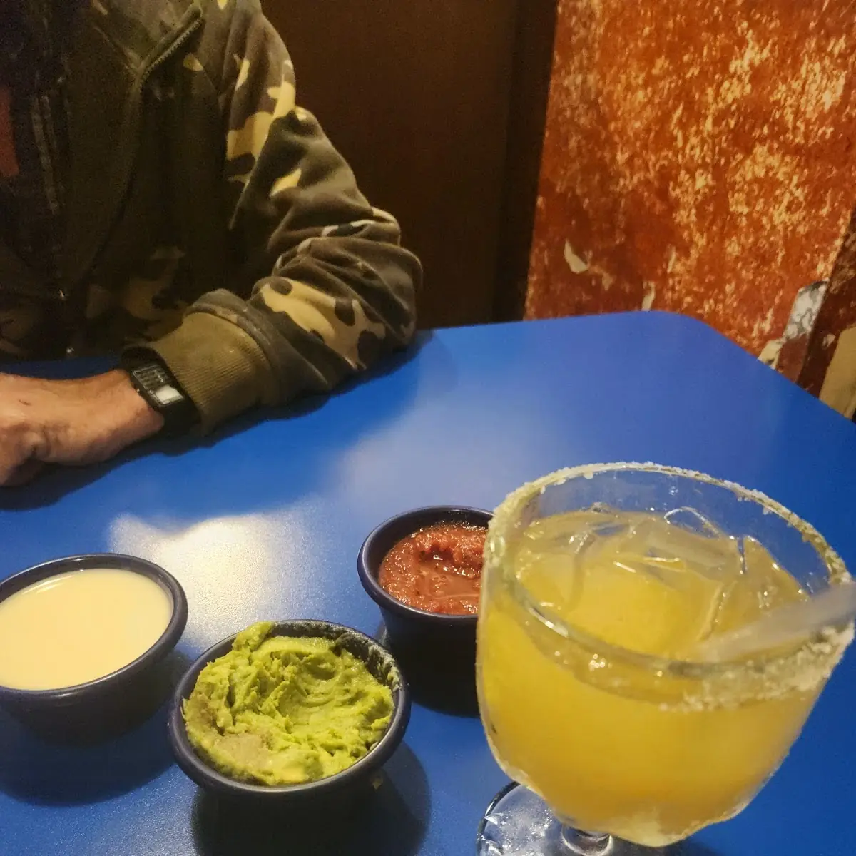 Cheese Sauce Guacamole Dip Salsa and Margaritas