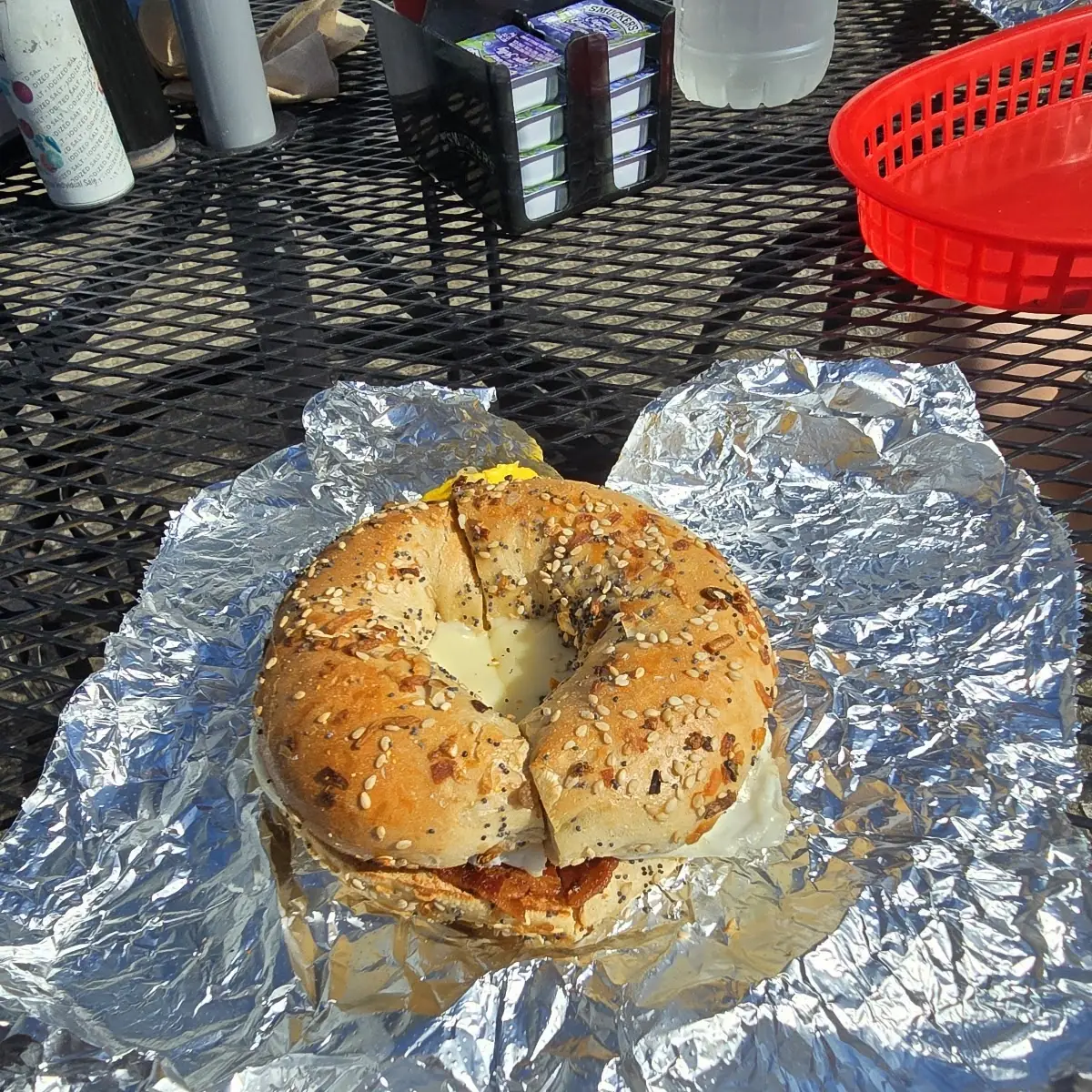 Bacon Egg and Cheese on an Everything Bagel