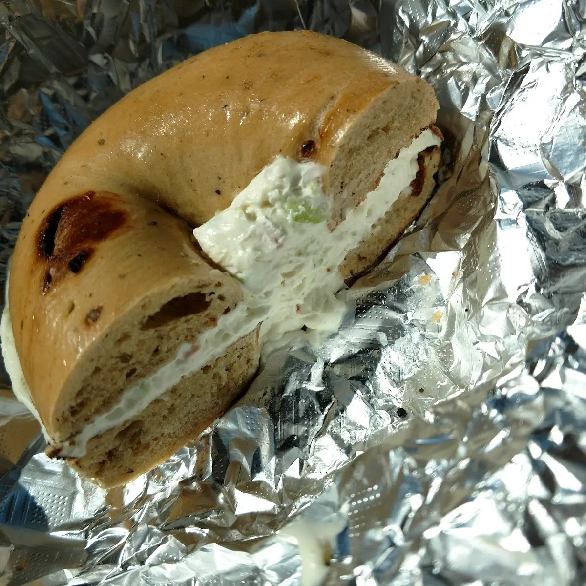 Bagel with Veggie Cream Cheese