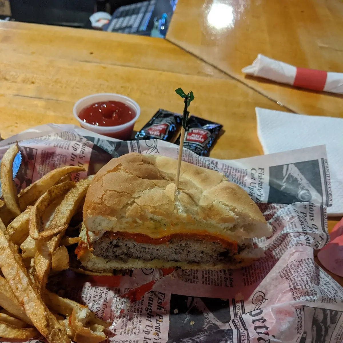 Pizza Burger and Fries