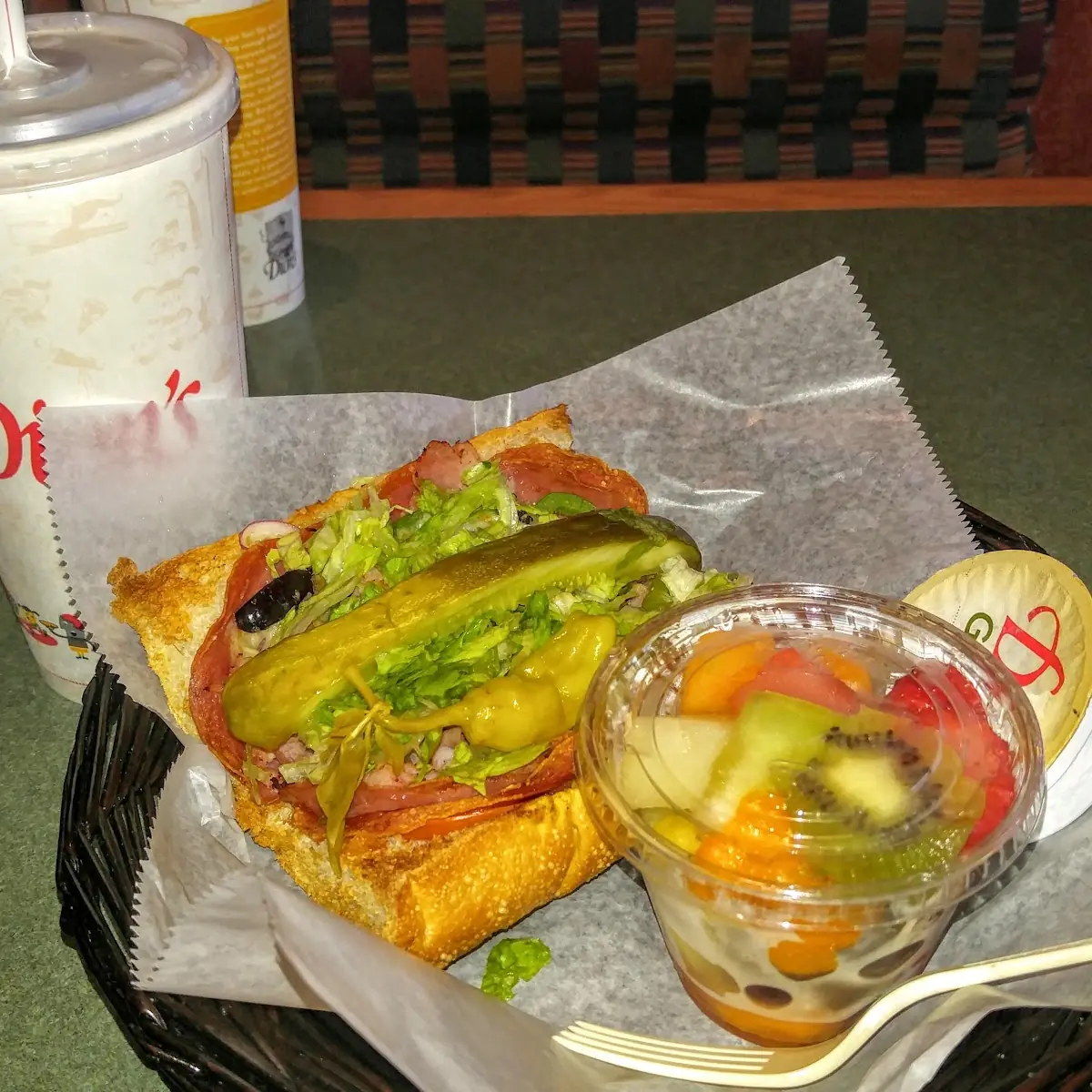 Italian Sub Sandwiches with Fruit Cup Side