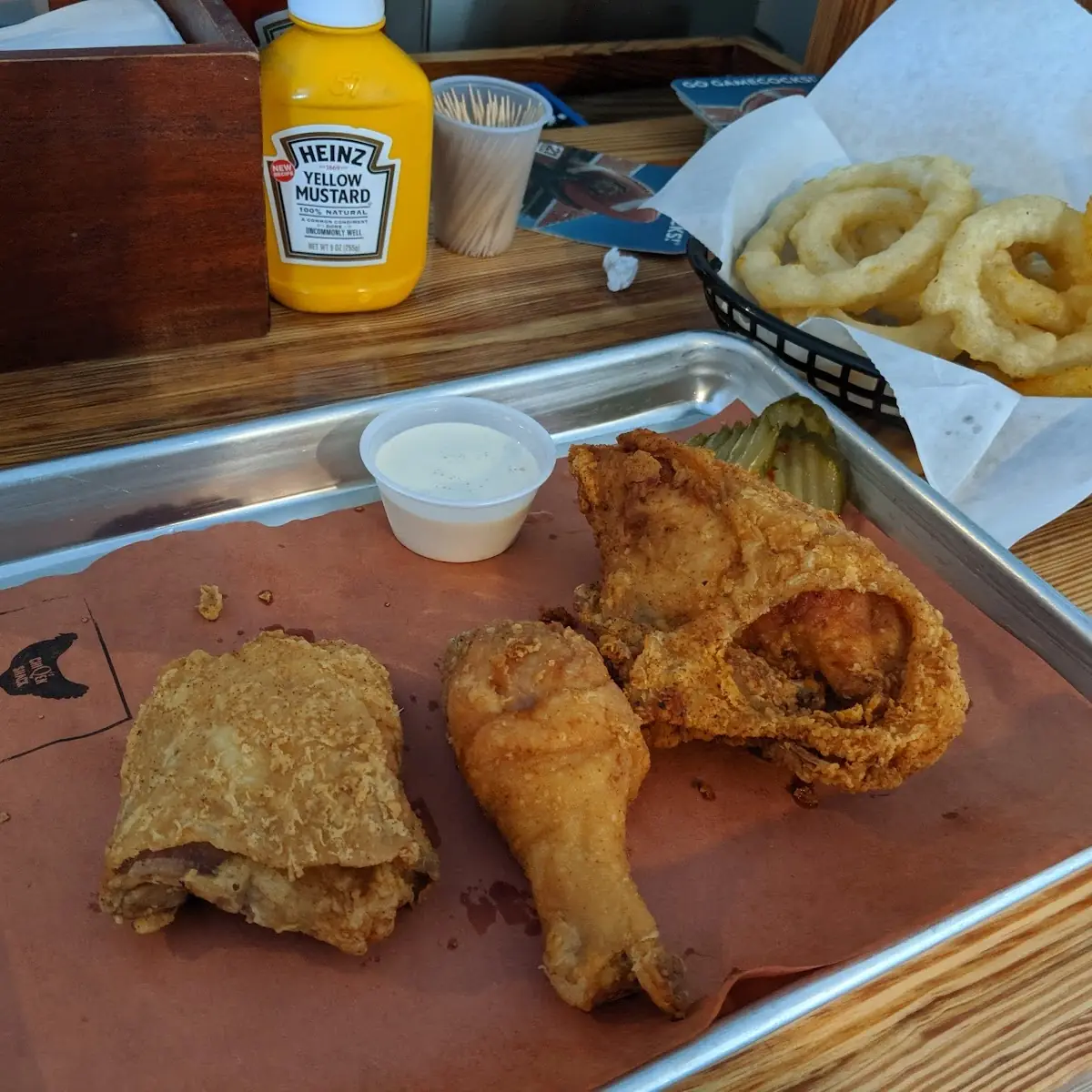 Fried Chicken and Onion Rings