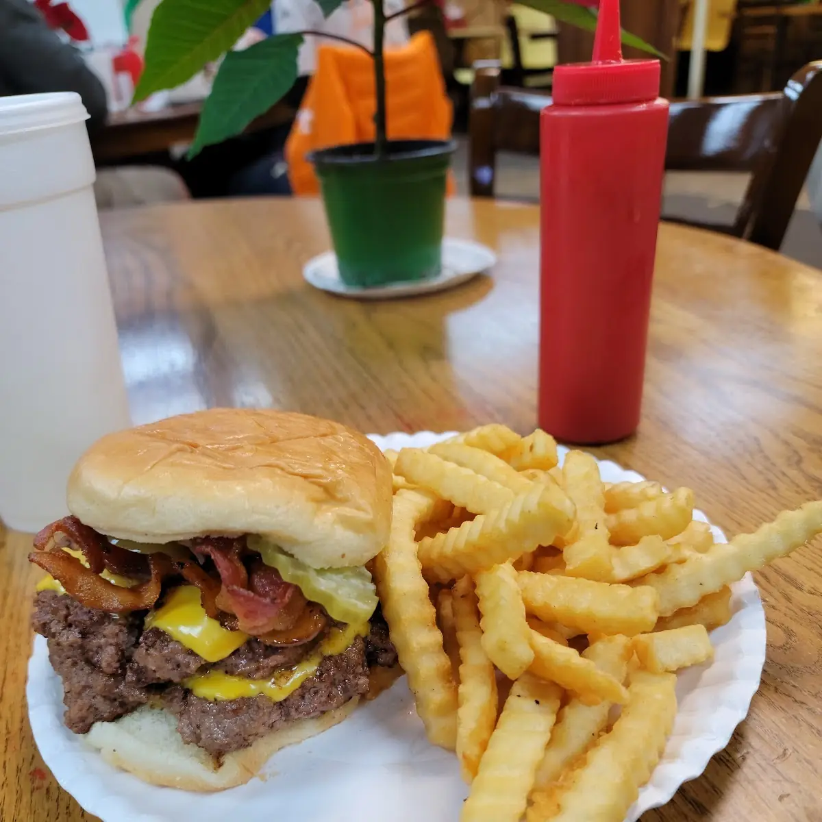 Bacon Cheeseburger and Fries