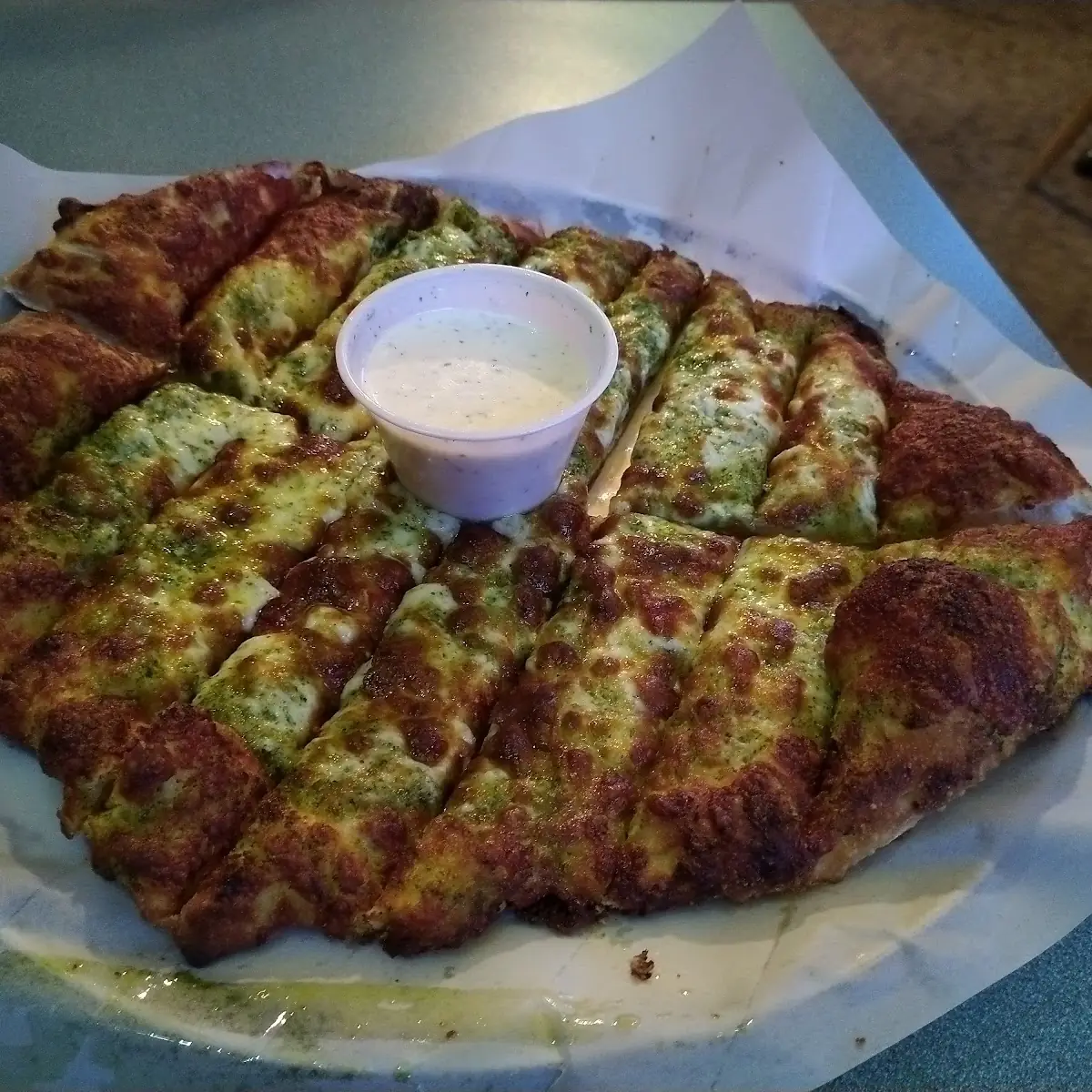 Pesto Cheesy Bread