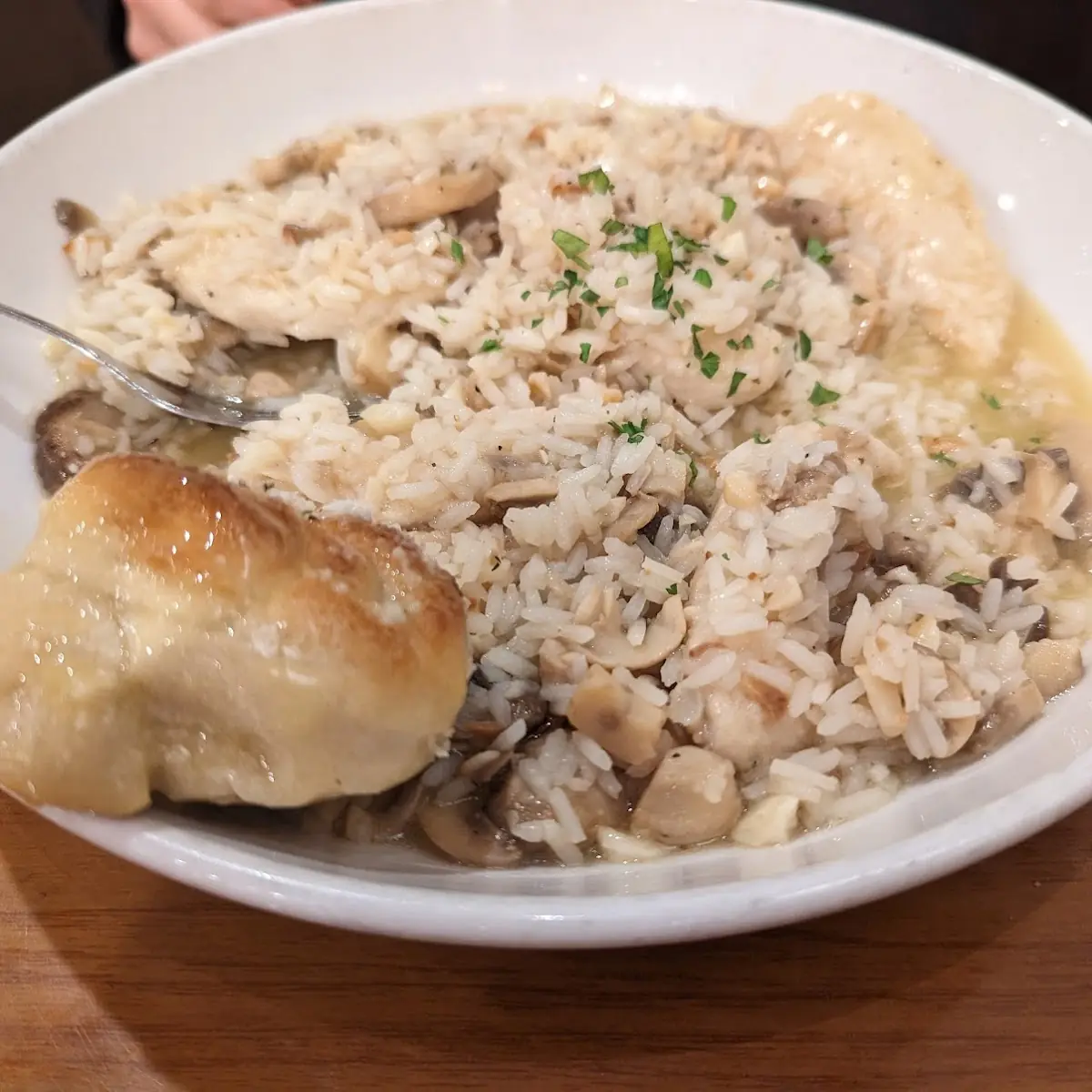 Butter and Garlic Chicken Strips with Rice