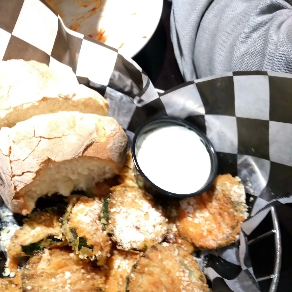 Fried Zucchini with Ranch Dressing