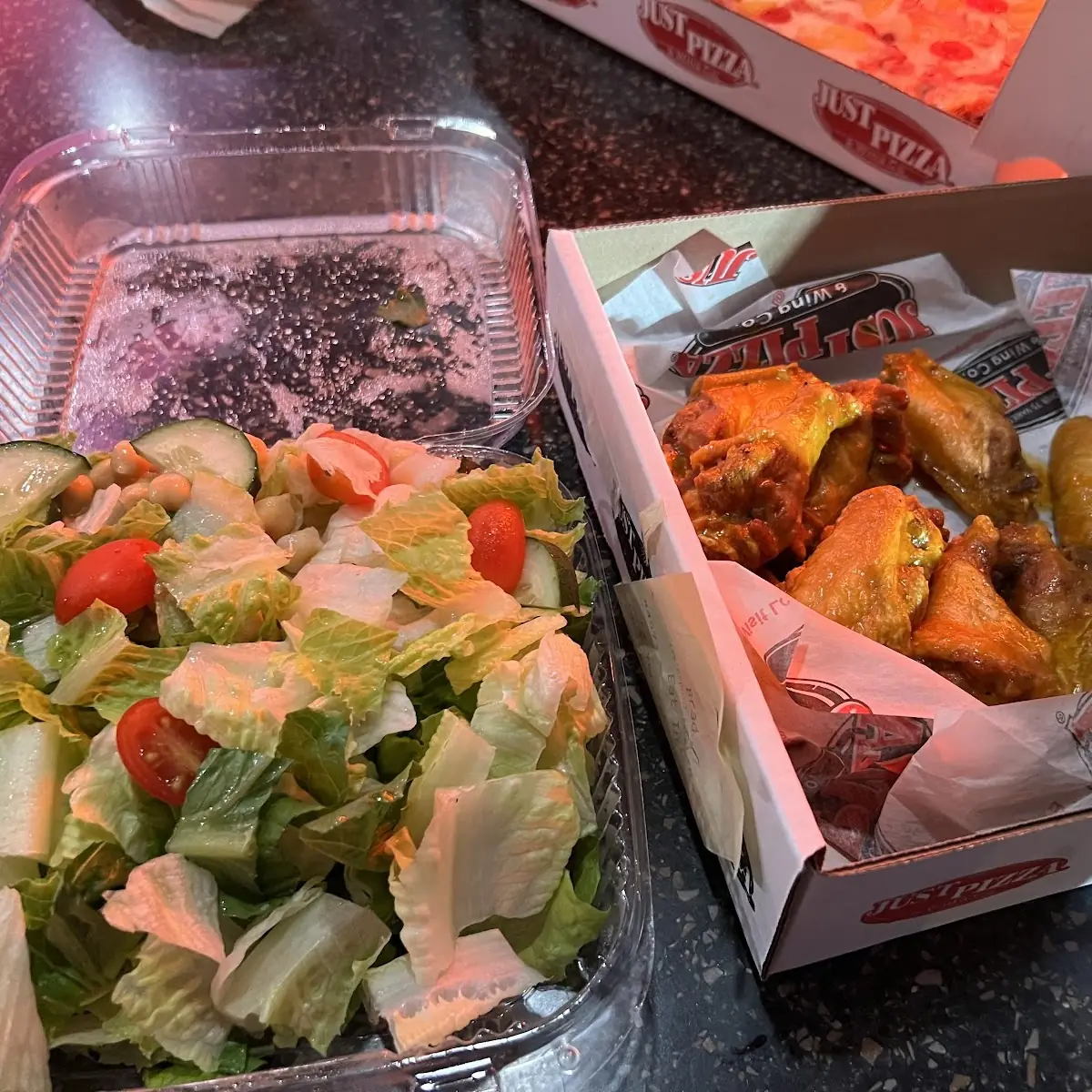Small Chef Salad and Buffalo Wings