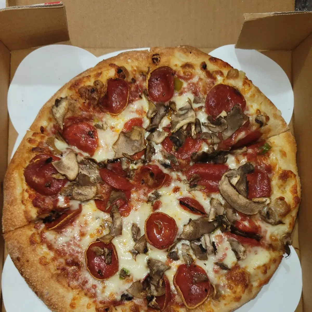 Pepperoni and Mushroom Pizza