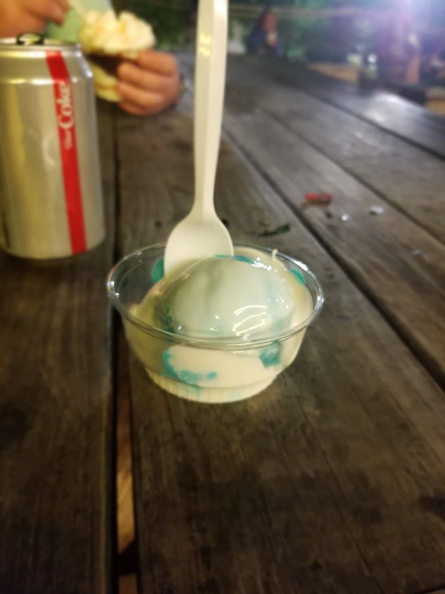 Cotton Candy Ice Cream with Marshmallow Sauce