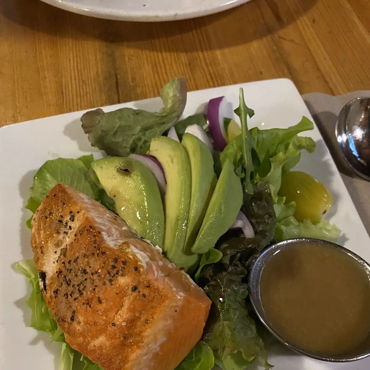 Small Garden Salad with Grilled Wild Salmon