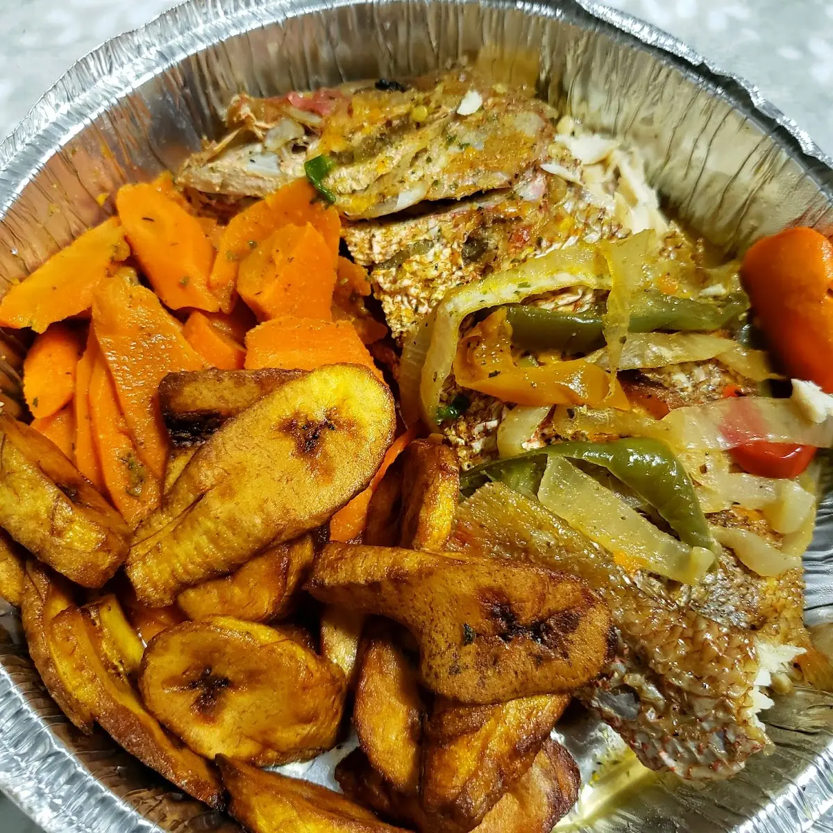 Escovitch Fish with Fried Plantains
