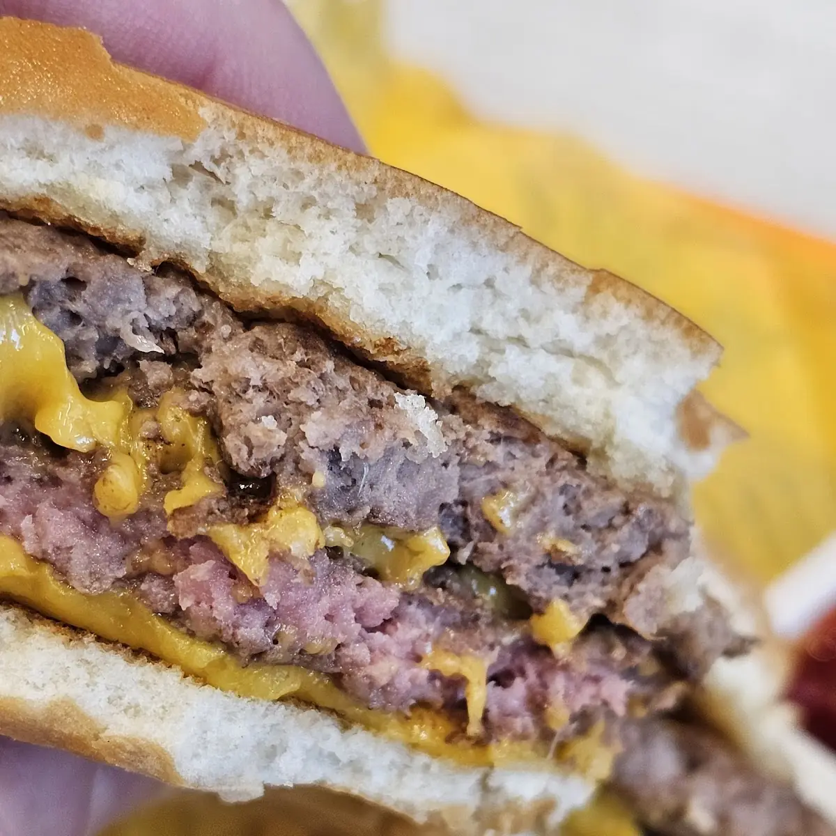 Undercooked Double Cheeseburger