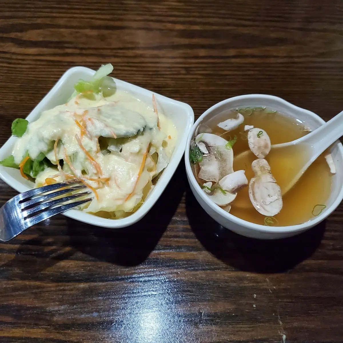 Side Salad and Clear Soup