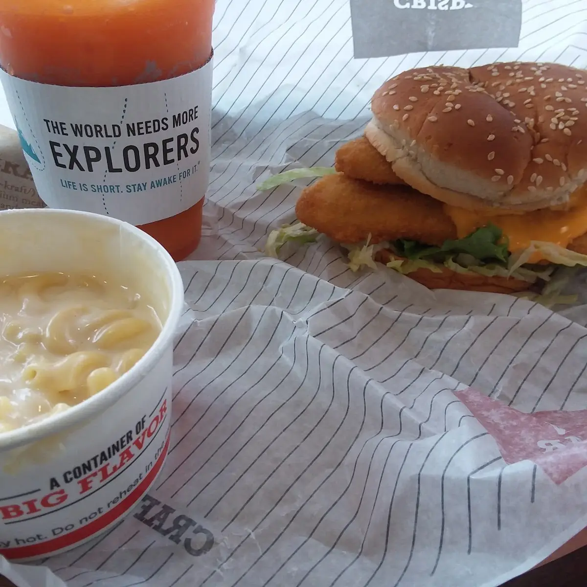 White Cheddar Mac & Cheese and Double Stack Fish Sandwich 246-The Bun