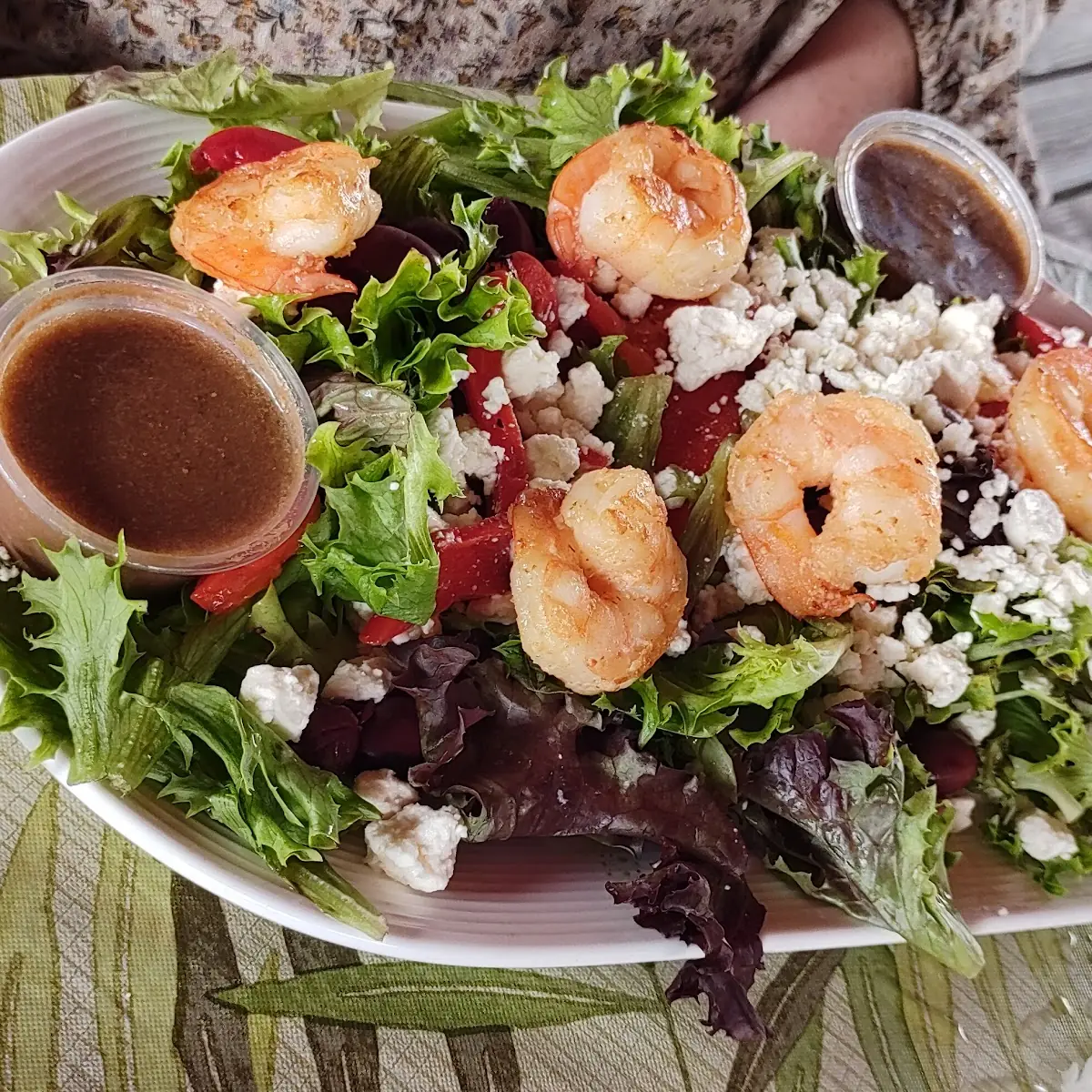 Greek Salad with Grilled Shrimp