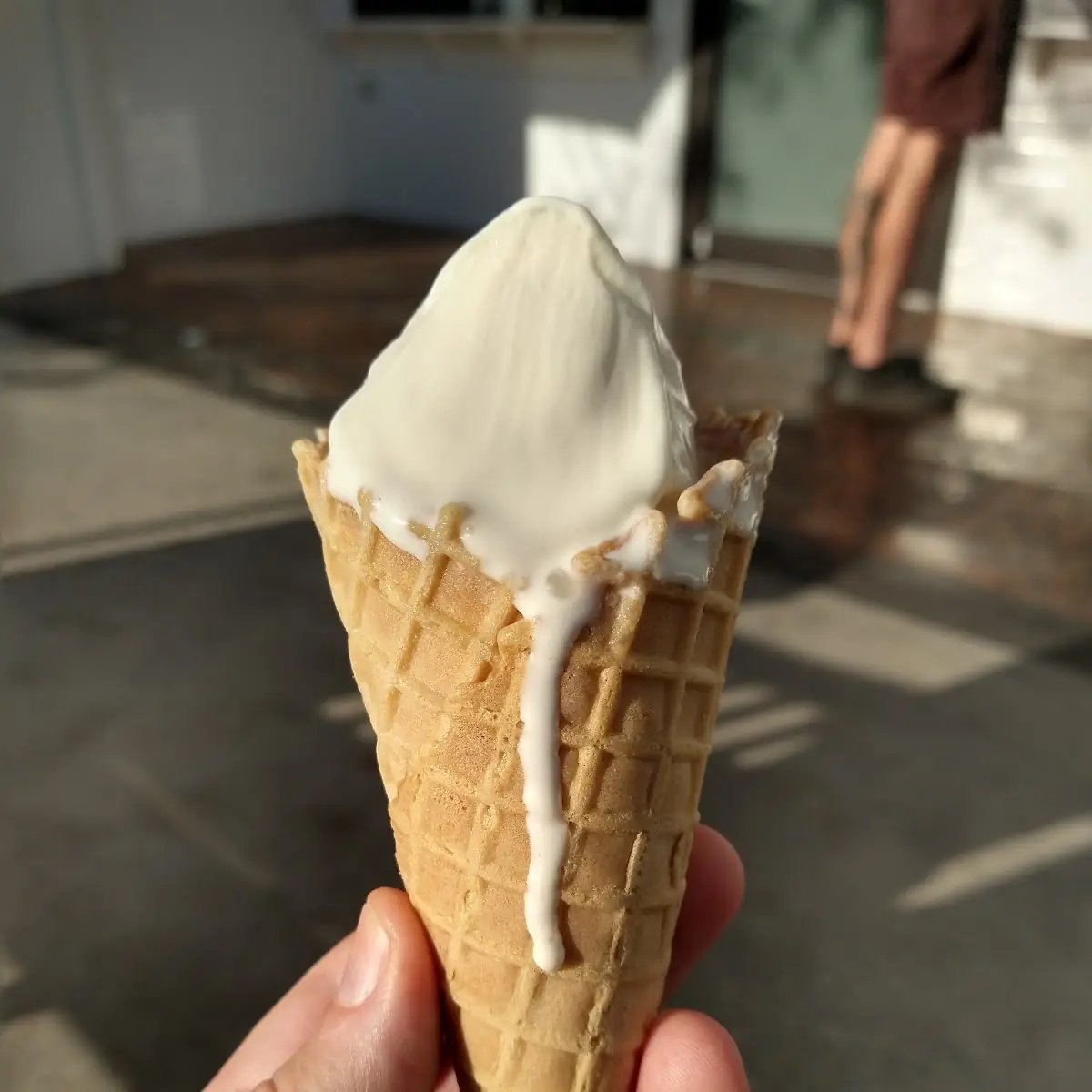 Vegan Vanilla in a Waffle Cone