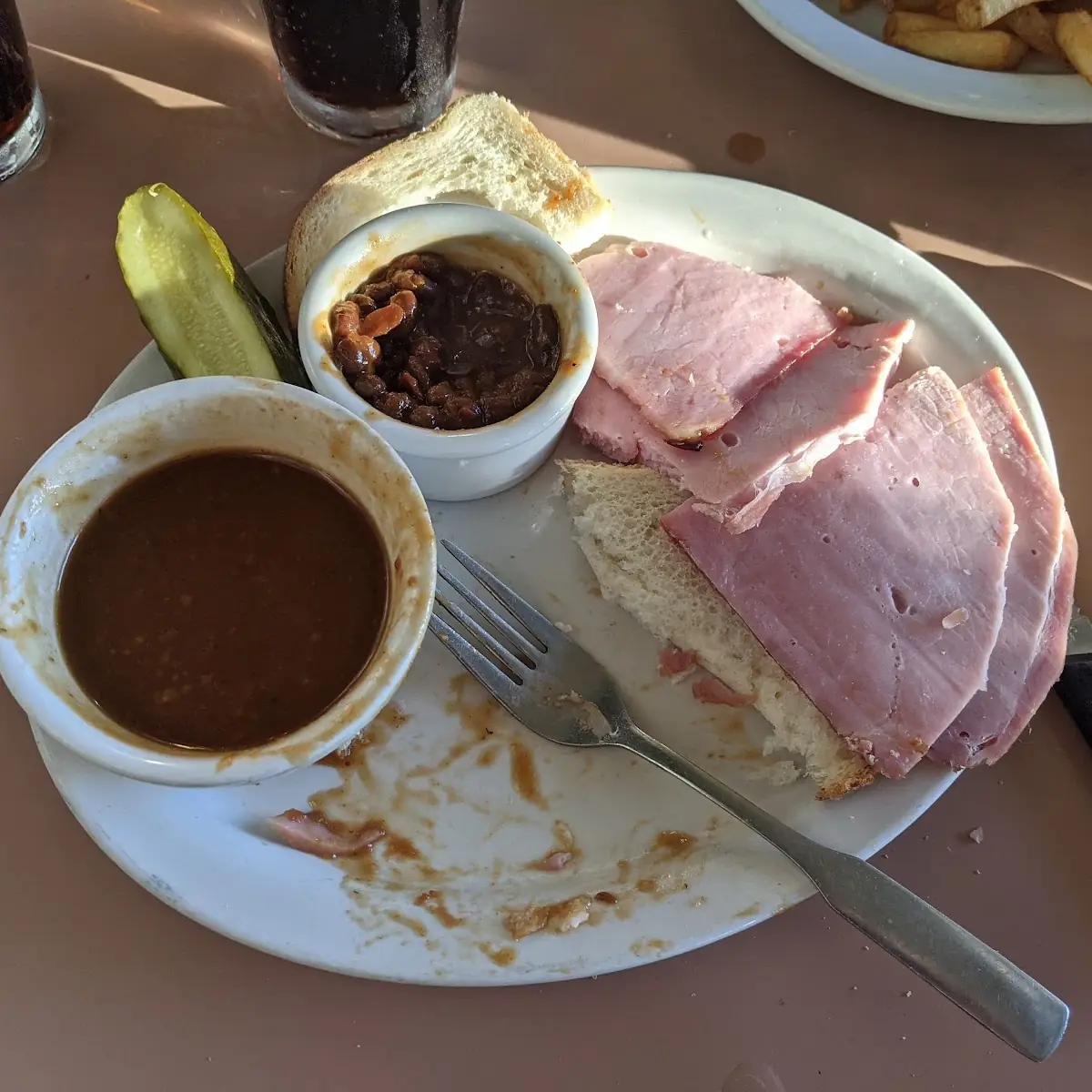 Open Faced Ham Sandwich with Brown Gravy