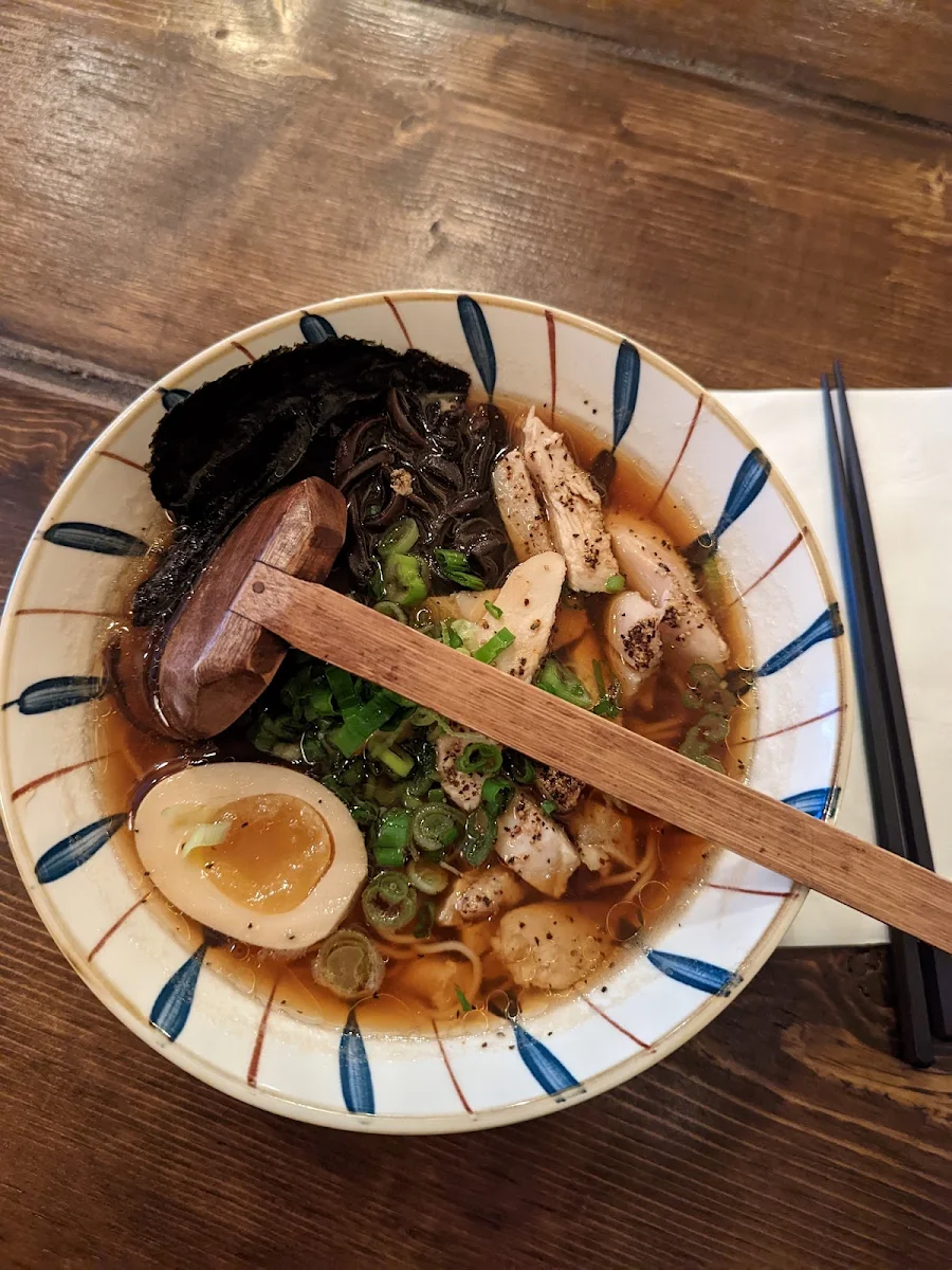 Chicken Ramen with Vegan Broth