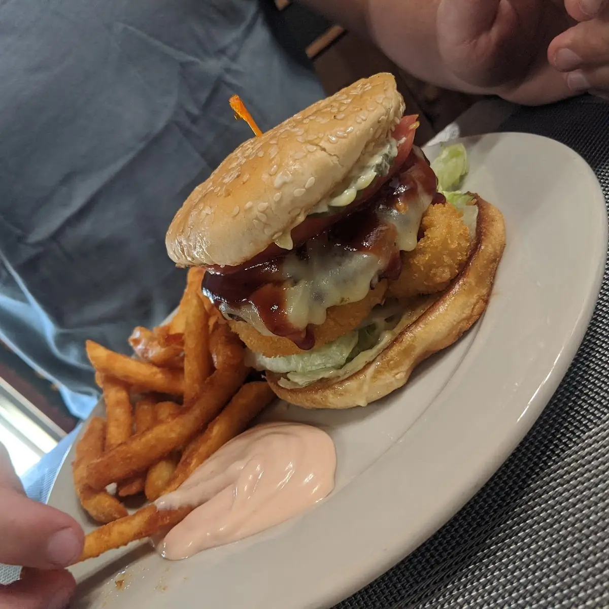 Onion Rings and Burger mmm
