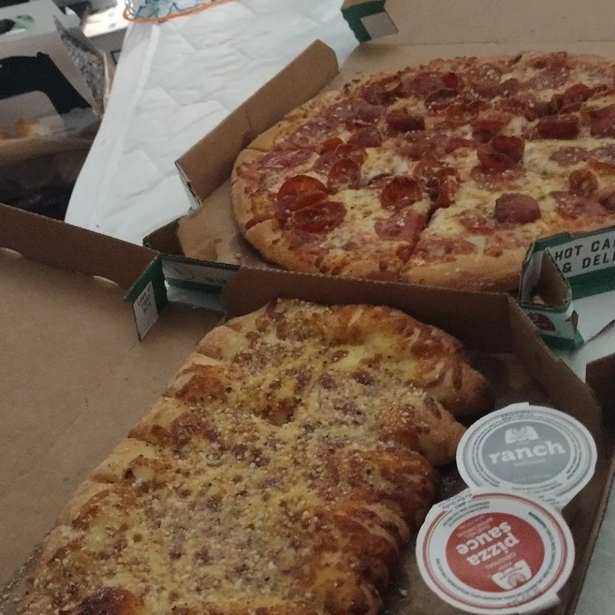 Pizza and Cheese Bread
