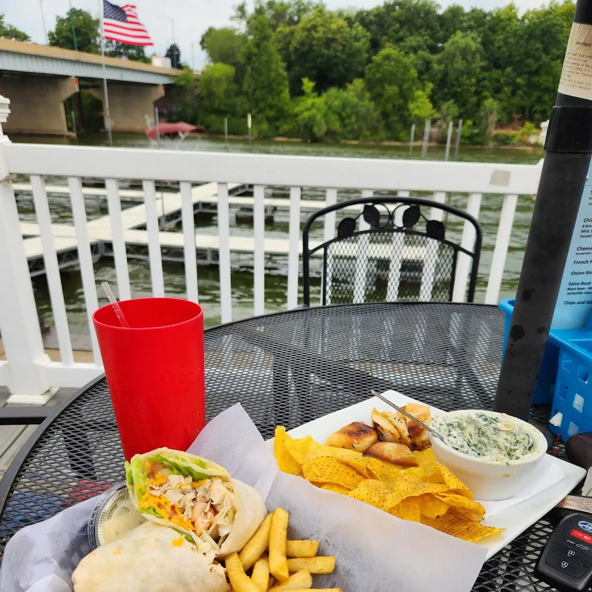 Chicken Wrap and Spinach and Artichoke Dip