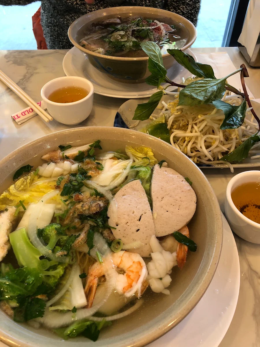 Vegetable Phnom Yellow Noodle in Soup, Pho Khanh Express (Beatty)