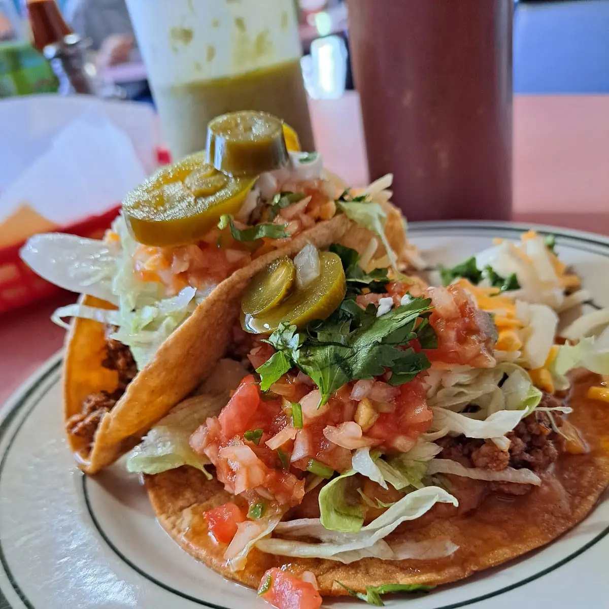 Buffet Items Ground Beef Taco & Bean Tostada