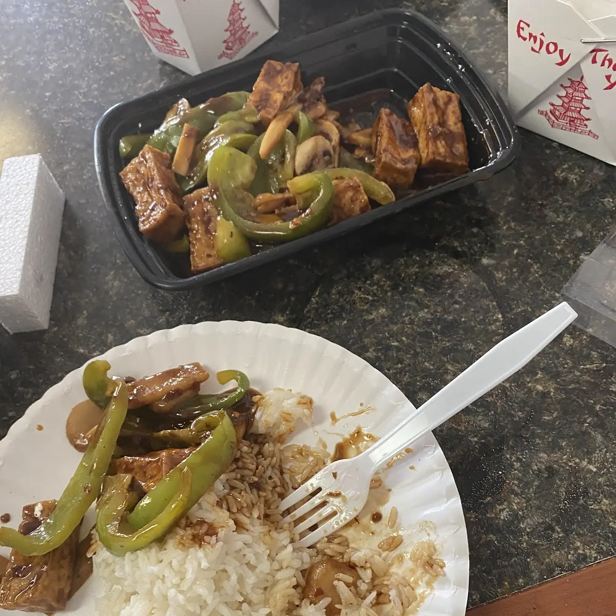 Szechuan Tofu with White Rice