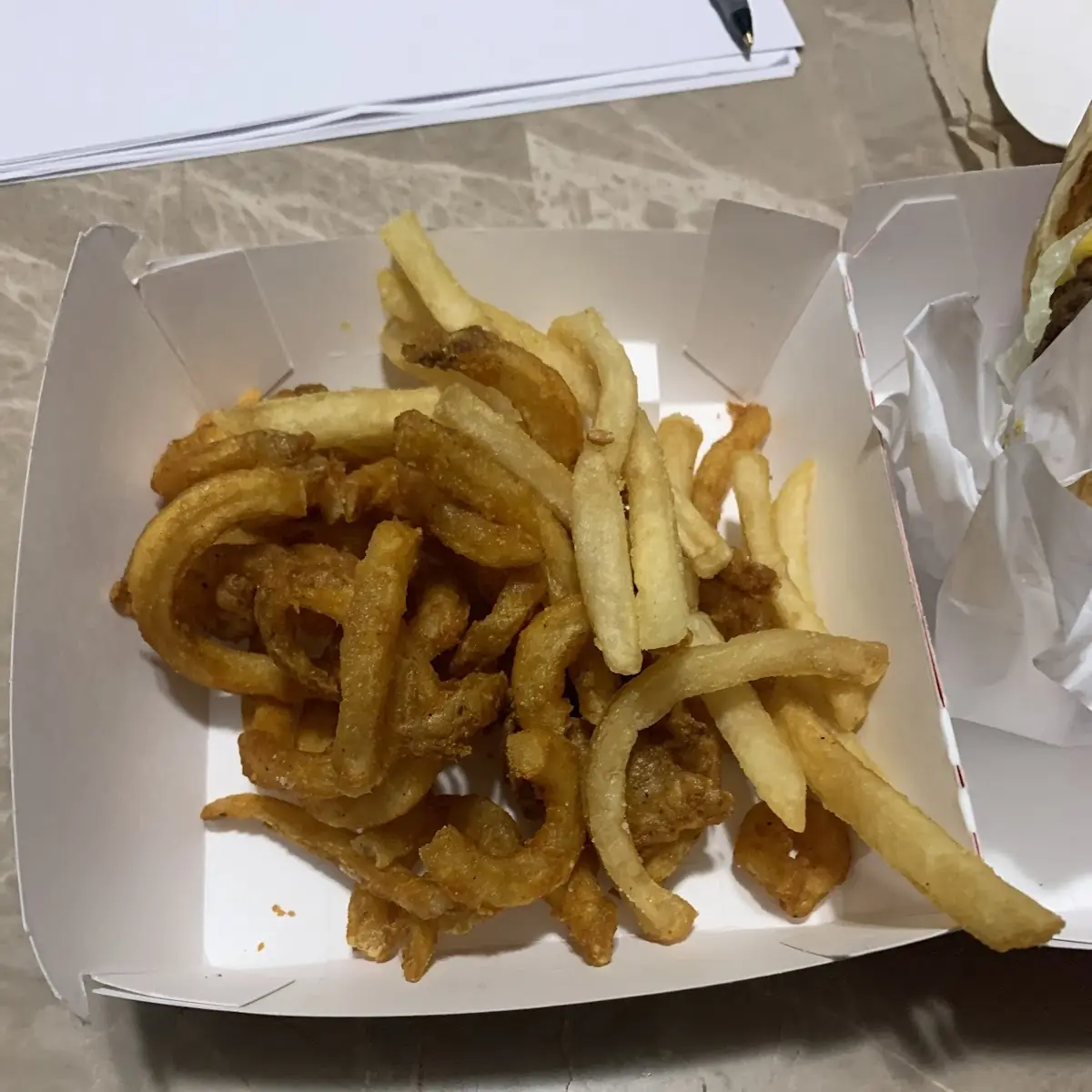 Sriracha Curly Fry Burger
