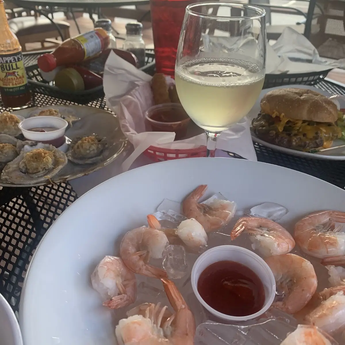 Oysters Rockefeller Shrimp Cocktail Cheeseburger Mozzarella Cheese Sticks