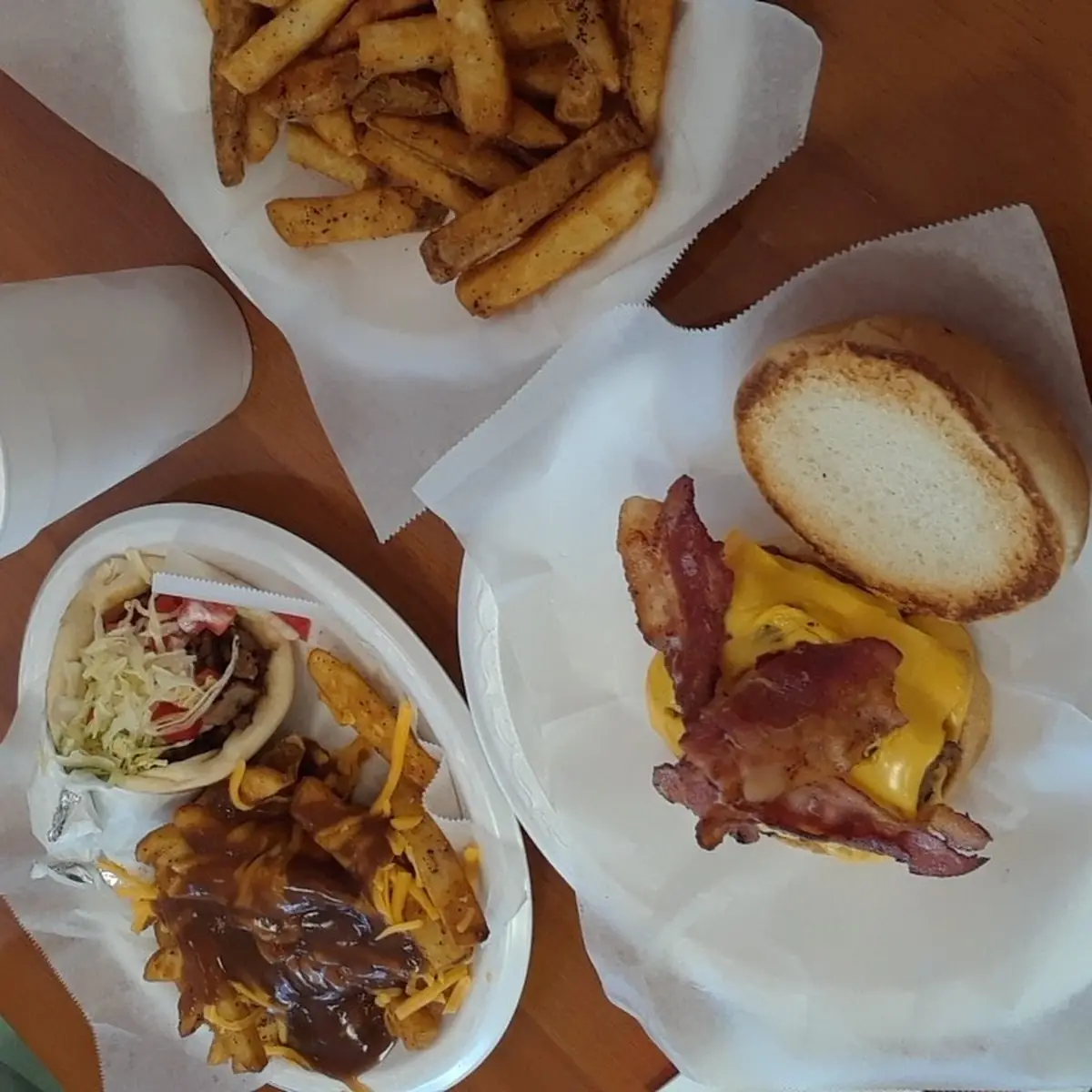 Double Bacon Cheeseburger with Fries