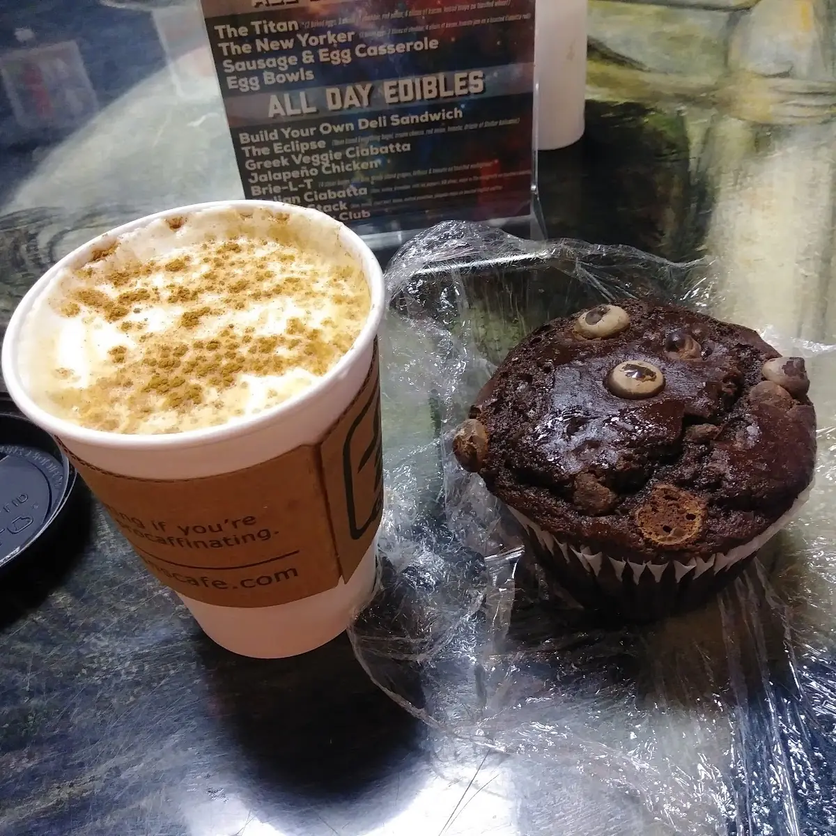 Snickerdoodle Latte with a Chocolate Chocolate Chip Muffin