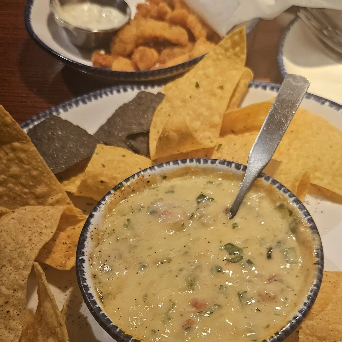 Crab Dip and Clam Strips with Mango Margarita